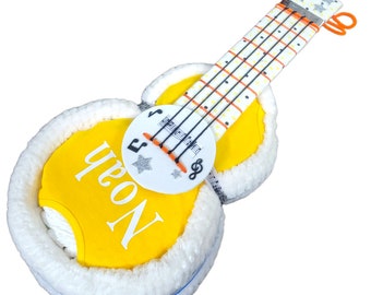 Personalized Guitar Diaper Cake - Diaper Cake - Baby Gift - Rock and Roll - Guitar Baby Shower