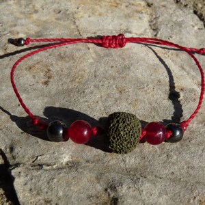 Bracelet beads &#39;Creativity&#39;, lava stone, Tourmaline, Hematite, Lithotherapy, aromatherapy, fragrance and essential oil diffuser