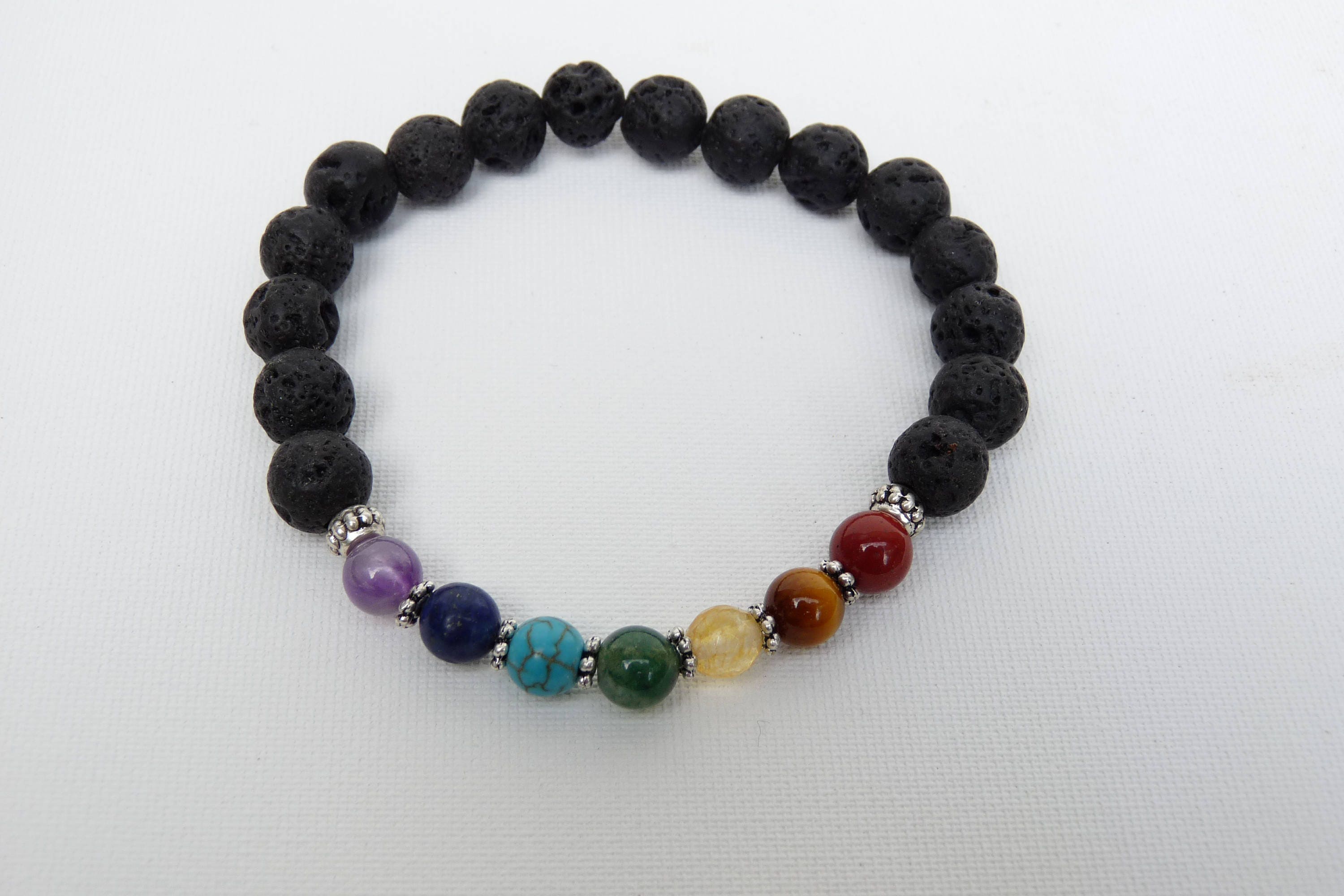 Bracciale 7 Chakra Attraction Zen In Pietre Naturali - 8mm, Con Scatola Regalo, Unisex