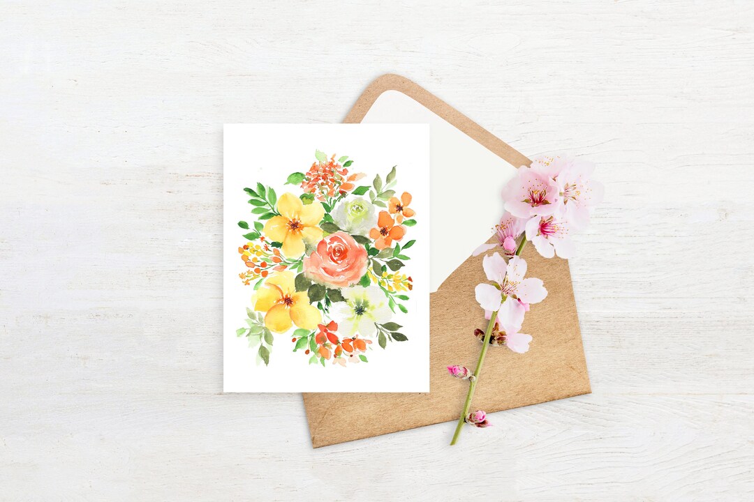 Hand Painted Watercolor Flower Bouquet Prints - Etsy