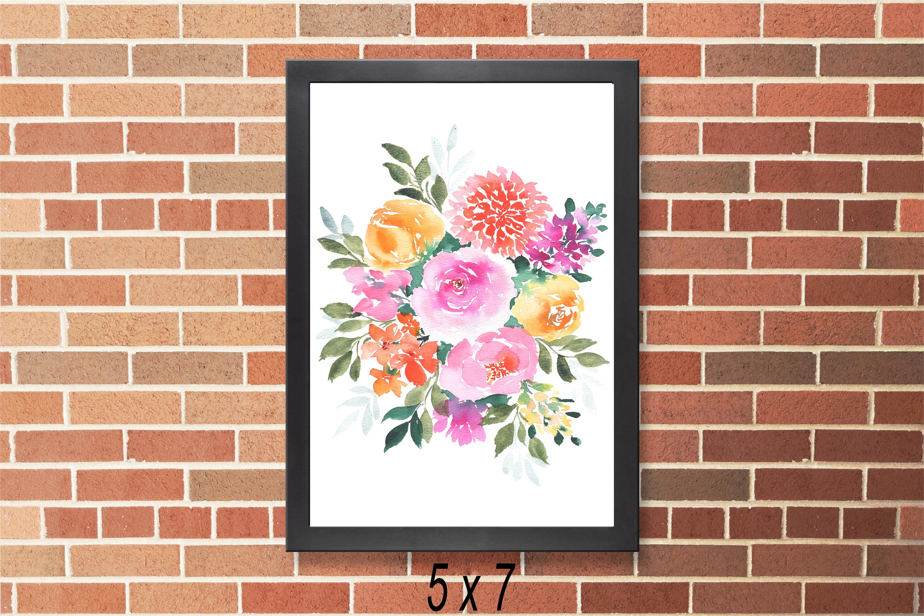Watercolor Floral Bouquet Art Print - Etsy