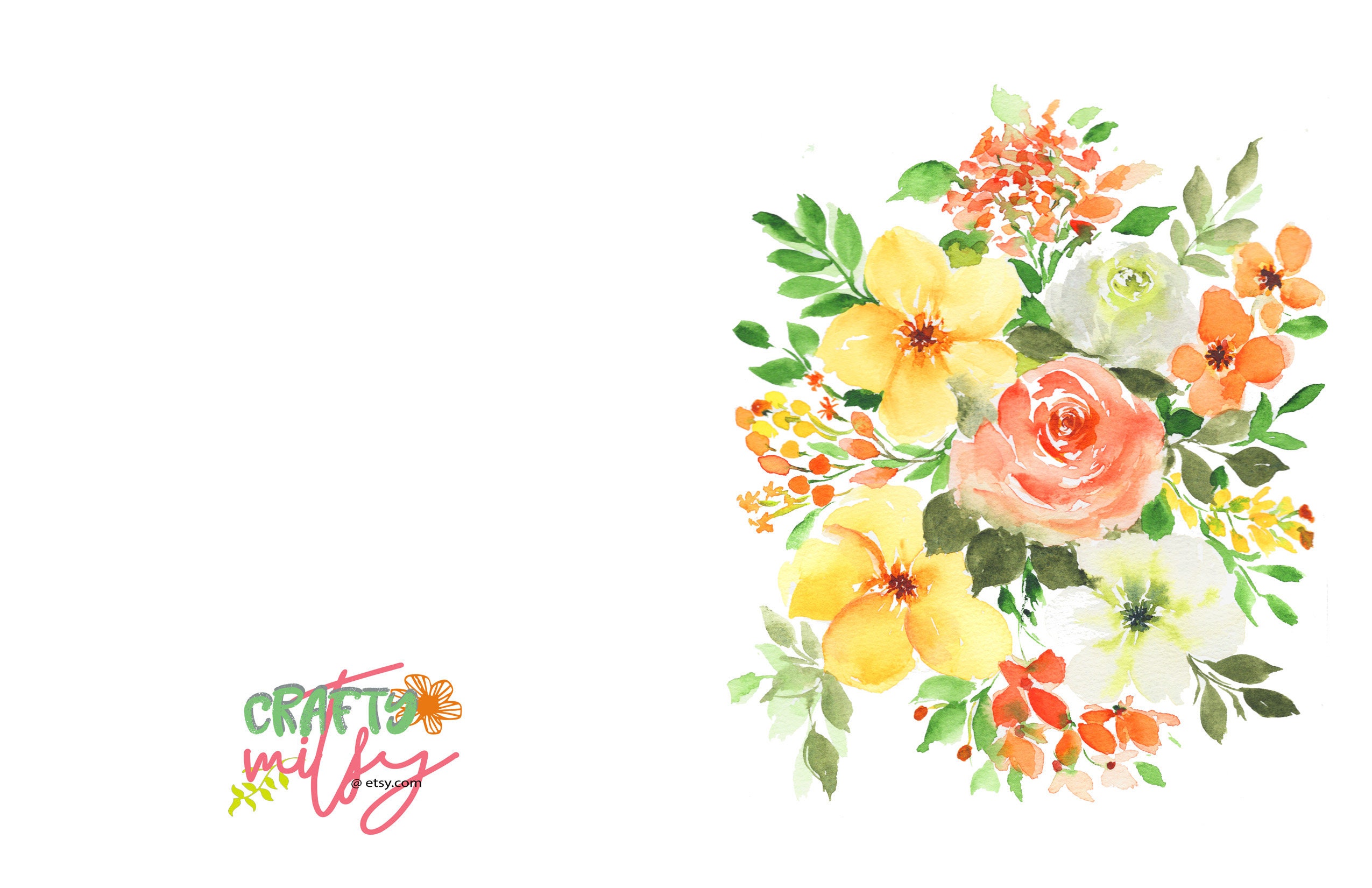 Hand Painted Watercolor Flower Bouquet Prints - Etsy