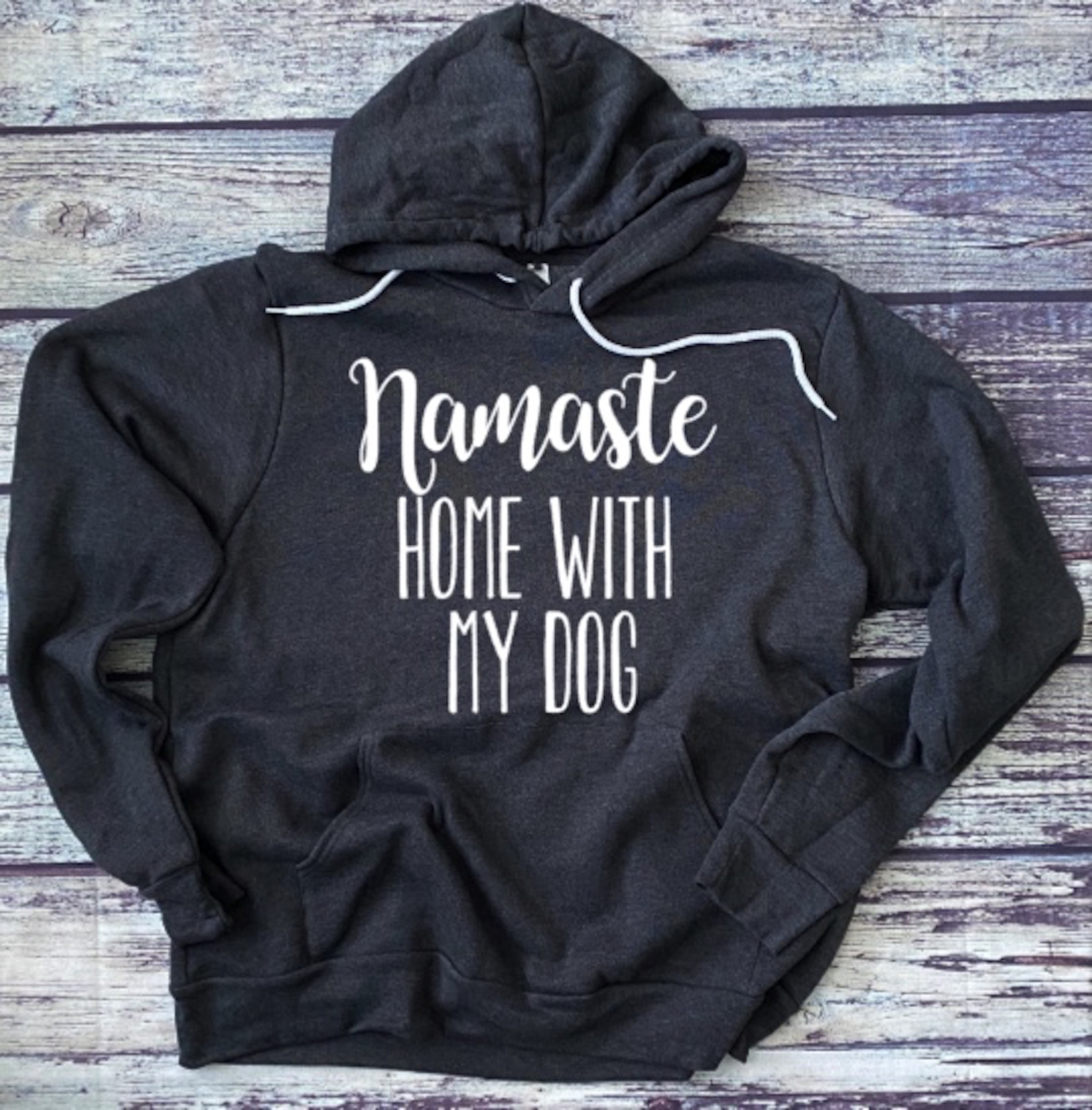 Namaste Home With My Dog Hoodie Dog Lover Sweatshirt Crew Neck