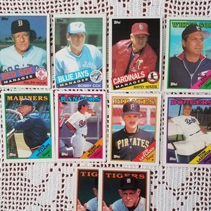 Ten Topps MLB Manager Cards, 1980s