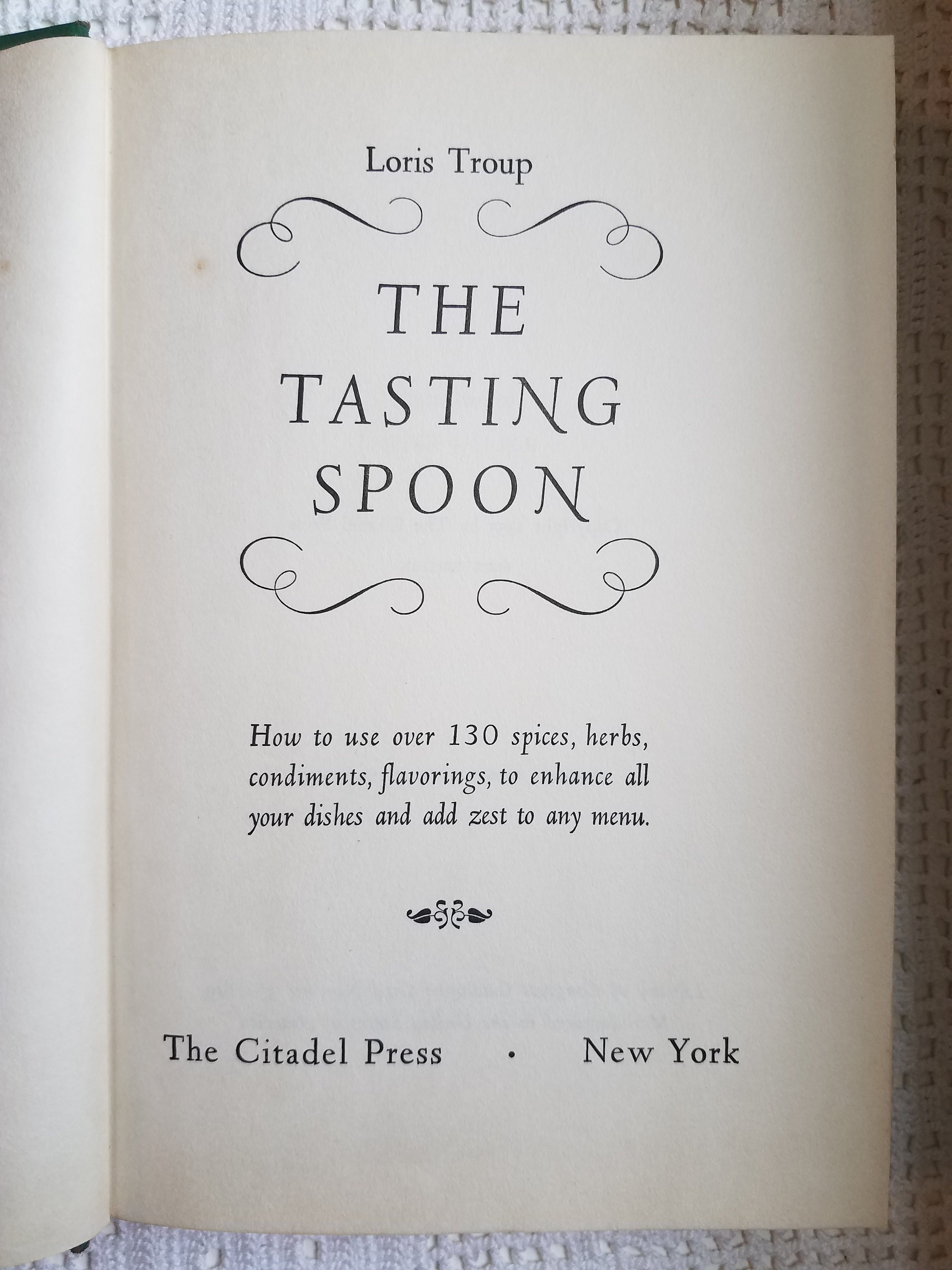 The Tasting Spoon by Loris Troup, stated 1955 first edition