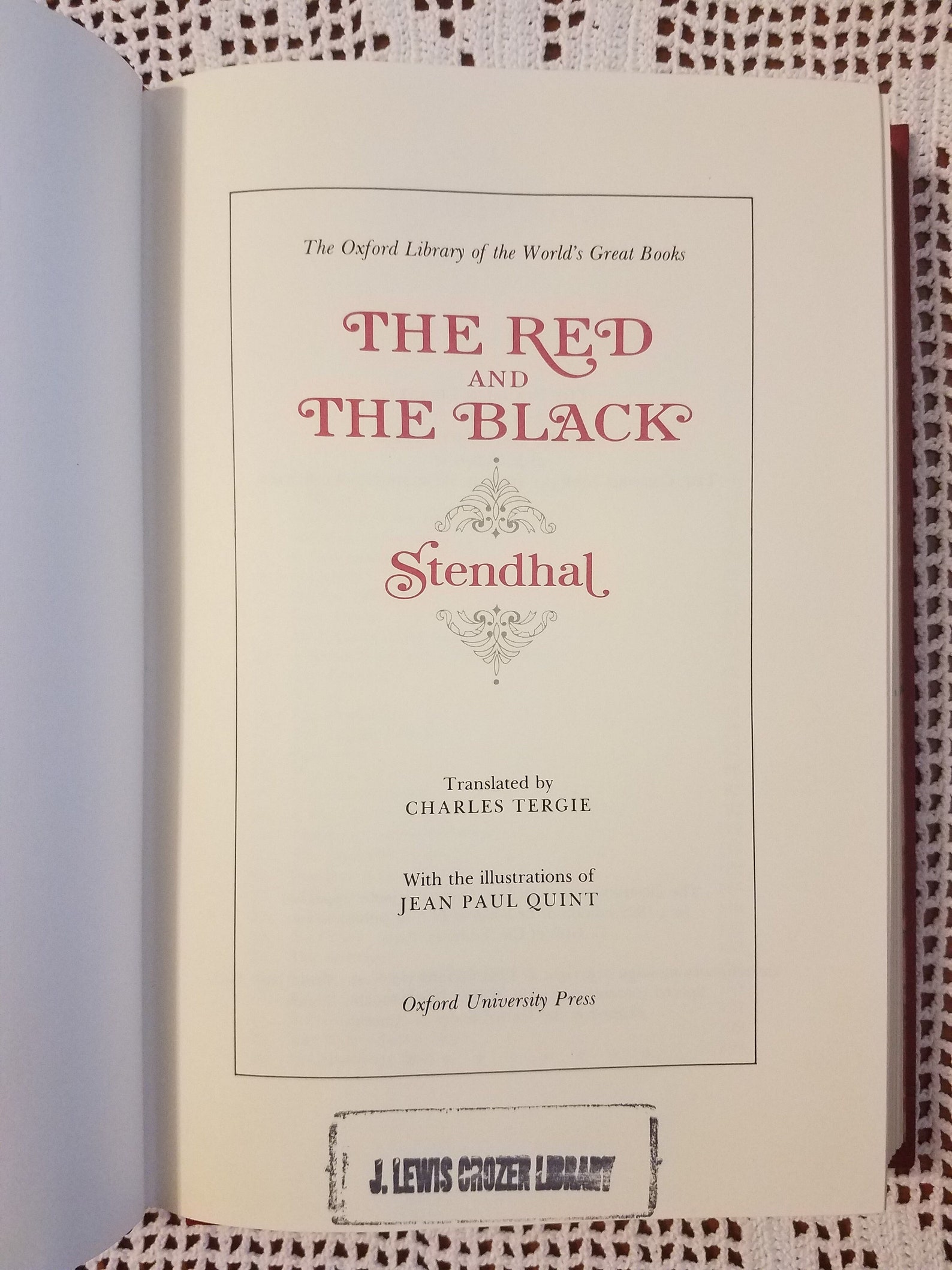The Red and the Black, Stendhal, 1984, the Oxford Library of the World's Great Books Etsy UK