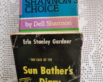 Mystery Books: The Case of the Sun Bather's Diary by Erle Stanley Gardner, 1955 first edition and Shannon's Choice by Dell Shannon, 1966