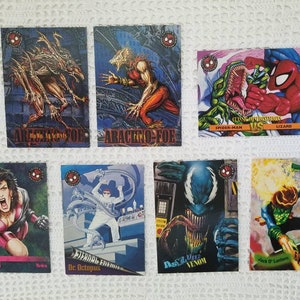 7 Card Collection of Spiderman Premium Cards, &#39;96.