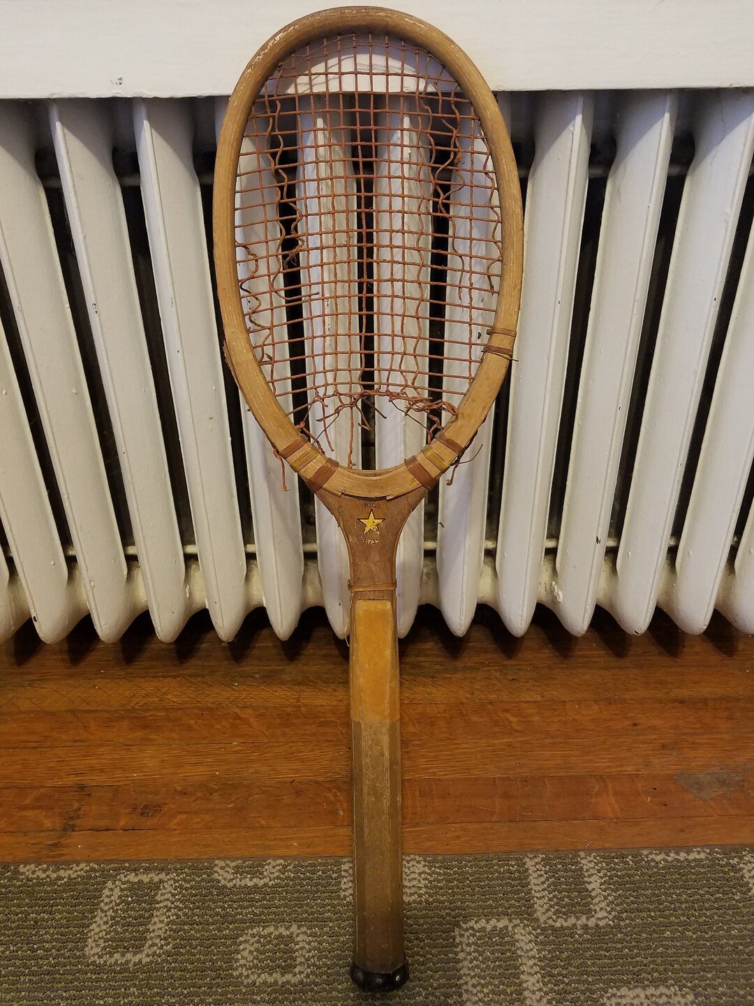 Raquette de tennis ancienne en bois - Magnifique raquette de Coupe Davis Wright & Ditson, années 20 - France