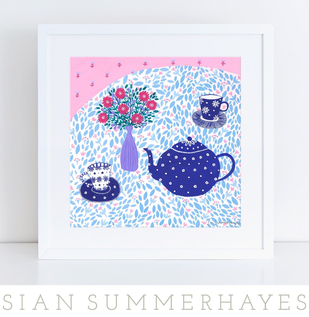 Teapot Art Print, Giclee Print, Teapot Illustration, Still Life, New