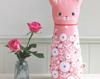 Cat Cushion | Floral Print, Cotton Blend, Decorative Accent (5 Colours)