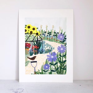 Giclée-konsttryck med trädgårdsskötsel — Illustration av botanisk trädgård och väggkonst med växthusmotiv bild 5