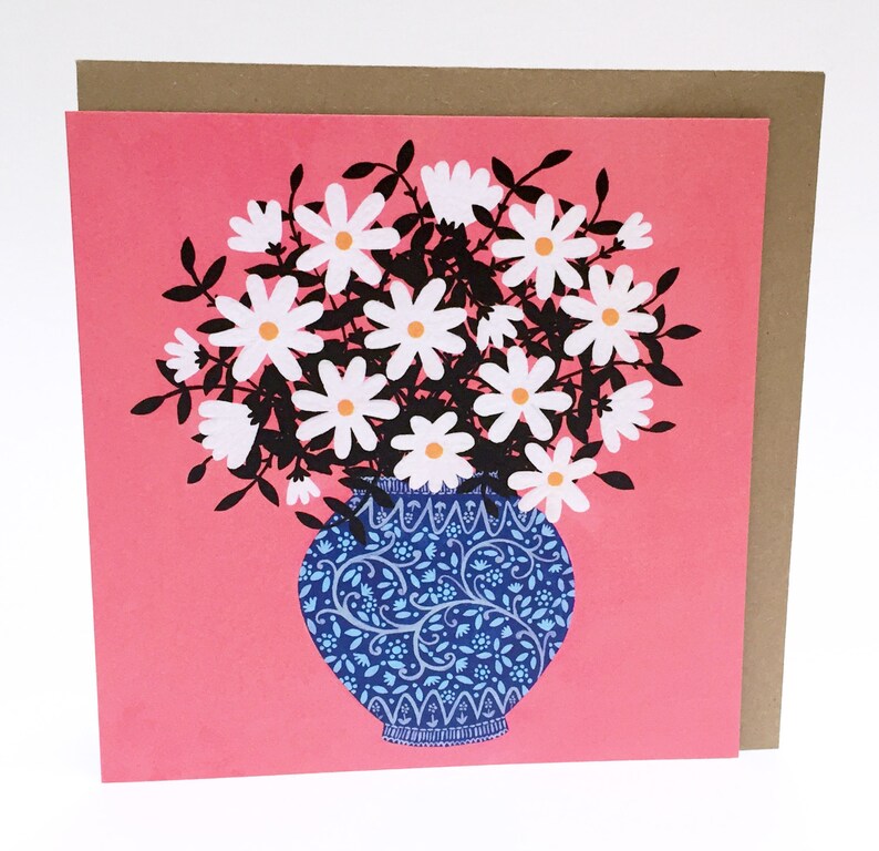 Daisies Greeting Card Art Card Floral Greeting Card Etsy