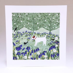 Jack Russell Among Bluebells Print, Giclee Print, Dog Print, Dog Illustration, Woodland Art, Dog Art, Dog Gift, Terrier Gift, Pet Portrait image 4