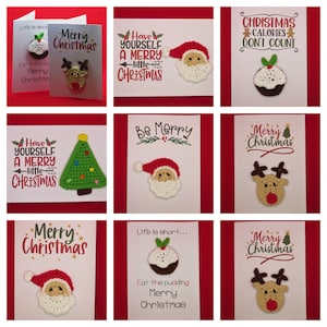 Handmade Christmas Card with Crochet Ornament - White