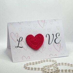 Crochet Heart Greeting Card - Valentine's Day - Love - Handmade