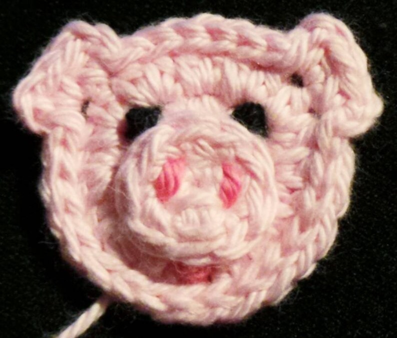 Little Piggy Applique PDF Crochet Pattern Instant Download image 1