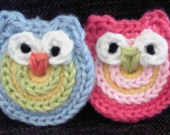 Applique petite chouette - Patron au crochet PDF - Téléchargement immédiat