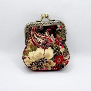 Handmade Fabric Coin Purse with Antique Gold Clasp - Small