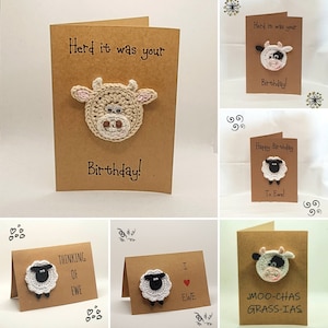 Handmade Greeting Card with Crochet Animal