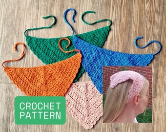 CROCHET PATTERN Pretty Petals Head Scarf Bandana PDF