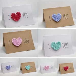 I 'Love' You Greeting Card - Valentine's Day - Crochet Heart - Love