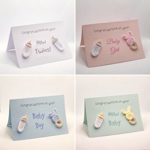Handmade Baby Card with Crochet Embellishment