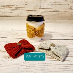 Circular Knitting Machine Pattern - Braided Cup Cozy - Sentro - Addi - PDF - Instant Download