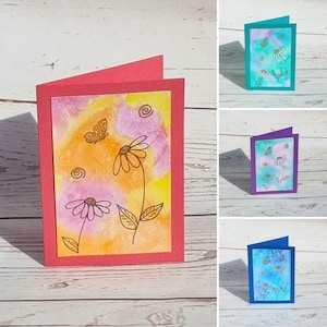 Hand Painted Watercolour Greeting Card - Abstract