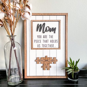 Mom Puzzle Sign - Homemade Mother's Day Gifts - Personalized Mother's Day Gifts - Unique Mother's Day Gifts - Mother's Day Gift - Mom Puzzle