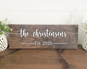 Established Sign Wedding Gift - Family Name Sign - Last Name Wood Signs - Personalized Last Name Sign - 3D Family Established Sign Wood