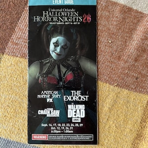 Kaart evenementengids Halloween Horror Nights 2016 HHN 26 Universal Studios