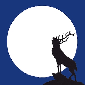 Full Moon: The Stag - Papercut TEMPLATE /Pattern - COMMERCIAL use - Instant Download PDF file