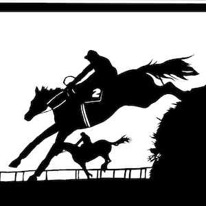 Cavallo da corsa * MODELLO / Modello di ritaglio della carta per uso personale * - File PDF con download istantaneo