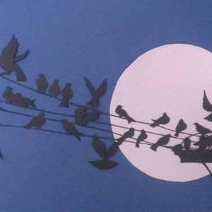 The Birds - Personal Use Papercutting TEMPLATE / PATTERN -  Instant download PDF file