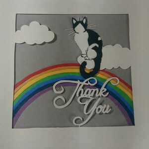 Obrigado Angel Cat miniatura - Uso pessoal Papercut MODELO / PADRÃO - Download instantâneo PDF