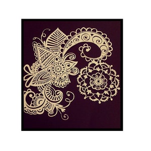 TEMPLATE  - Flower design personal use template for papercutting  * PDF file *