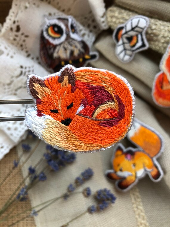 Fox Hand-Embroidered Pin Fox Hand-Embroidered Pin