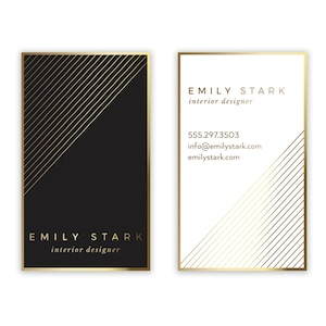 Gold Black Business Card Design - Chevron Business Card - Premade Business Card - Printable Business - Calling Card - Luxury Business Card