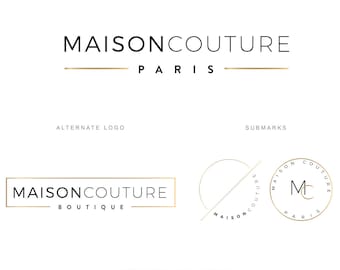 Premium Branding Package - Minimalist Classic Chic Logo - Real Estate - Boutique Logo - Photography - Hair Nail Spa Salon Logo Makeup Artist