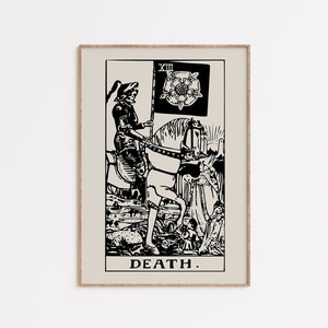 Tod Tarot Poster,Halloween Poster,Halloween Wanddeko,Tarot Druckbare Wandkunst,mystische Kunst,Astrologie Poster,Rider Waite Tarot Print