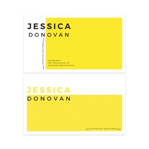 Yellow Minimalist Business Card Design - Scandinavian Business Card - Premade Business Card - Printable Business - Modern Calling Card