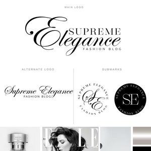 Branding Package Minimalist Logo - Modern Elegant Fashion Boutique Photography Logo  Hair Dresser Studio Salon Business Wedding Planner Logo