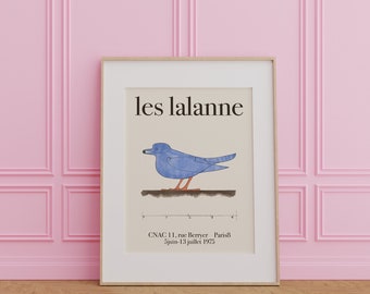 Les Lalanne Exhibition Poster, Blue Bird Exhibition Print, Museum Print, Xavier Lalanne, Vintage Print, Les Lalanne Wall Art, Gallery Wall