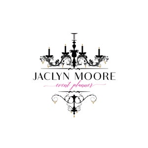 Premade Logo,Gold Chandelier Logo,Interior Design Logo,Wedding Event Planner Logo,Party Planner Logo,Photography Logo,Retro Home Decor Logo