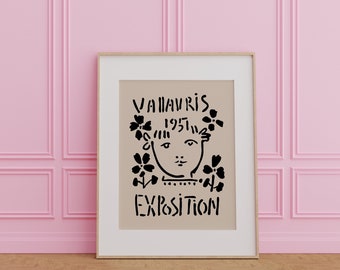 Pablo Picasso Exhibition Printable Wall Art,Litographe,Vintage Picasso Print,Picasso Print,Vallauris Print,Picasso Line Art,Contemporary Art