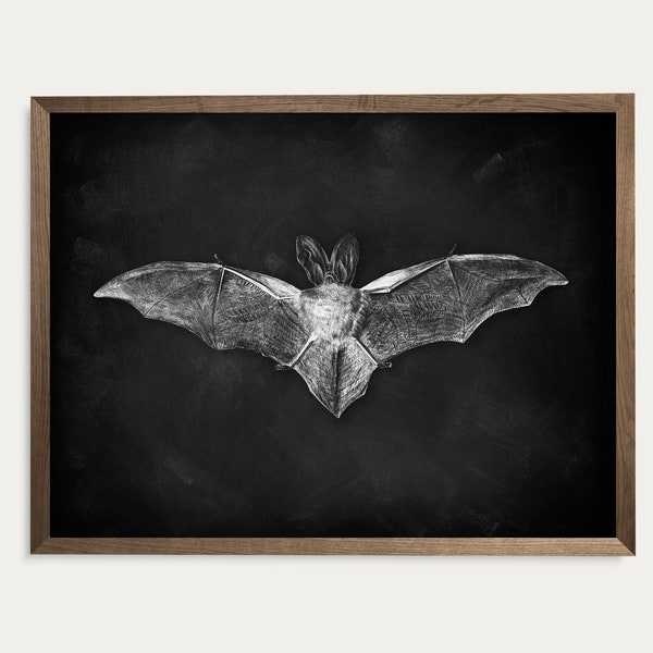 Bat Poster,Halloween Bat Printable Wall Art,Bat Sketch Print,Halloween Chalkboard Print,Bat Painting,Halloween Poster,Spooky Halloween Decor