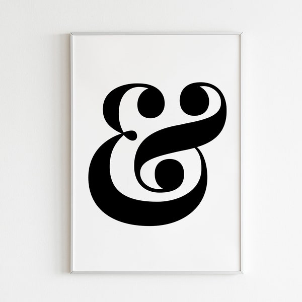 Ampersand & And Printable Wall Art,Printable Ampersand,Scandinavian Poster,Home Decor,Scandinavian Art,Birthday Poster,Affiche Scandinave