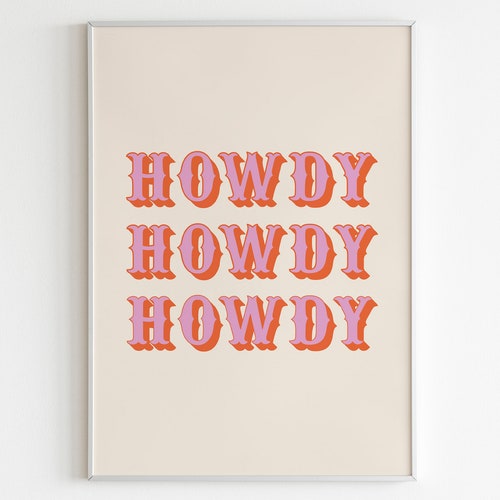 Howdy Partner Print Printable Wall Art Country Western - Etsy