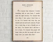 Maya Angelou Quote Wall Art, Book Quote Wall Art, Book Page Wall Art, Vintage Book Page, Author Quotes,Maya Angelou Quote Print,Custom Print